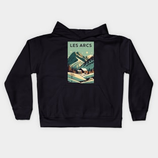 A Vintage Travel Art of Les Arcs - France Kids Hoodie